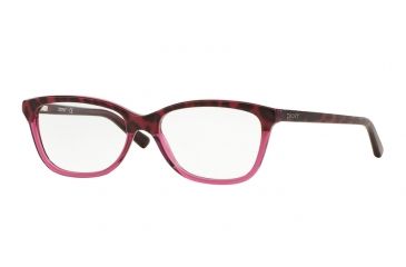 Image of DKNY DY4662 Bifocal Prescription Eyeglasses 3617-52 - Top Leopard On Cyclamen Transp Frame