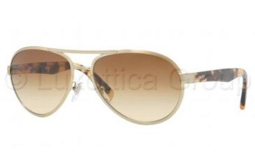 Image of DKNY DY5069 Sunglasses 11882L-5815 - Brushed Pale Gold Frame, Brown Gradient Lenses