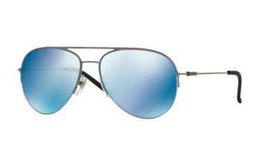 Image of DKNY DY5080 Sunglasses 100355-58 - Gunmetal Frame, Blue Mirror Blue Lenses