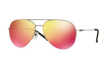 Image of DKNY DY5080 Sunglasses 10296Q-58 - Matte Silver Frame, Red Multilayer Lenses