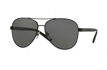Image of DKNY DY5084 Sunglasses 123387-61 - Satin Black/Black Frame, Grey Solid Lenses