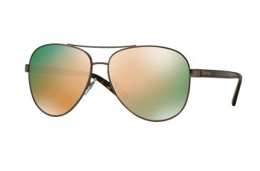 Image of DKNY DY5084 Sunglasses 1235R5-61 - Satin Tobbaco/dark Tortoise Frame, Rose Gold Mirror Lenses