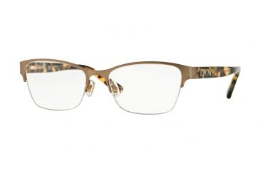 Image of DKNY DY5653 Single Vision Prescription Eyeglasses 1227-51 - Satin Light Gold/vintage Tort Frame