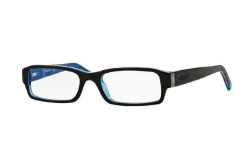 Image of DKNY Eyeglasses DY4585B with Rx Prescription Lenses 3387-50 - Black-white-blue Trans. Frame