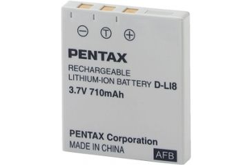 Image of Pentax D-LI8 Lithium-Ion Rechargeable Battery 39121 for Pentax Optio S, S4, S4i, S5i, S5z, SV, S6, S7, X, A10, A30, A40, T10, T20, W10, W20, WP, Wpi