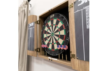 Image of DMI Dublin Bristle Dartboard Cabinet Set, Wood grain/Tan, D4600RTW