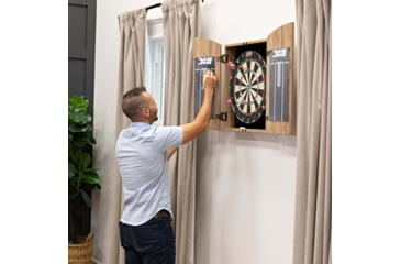 Image of DMI Dublin Bristle Dartboard Cabinet Set, Wood grain/Tan, D4600RTW