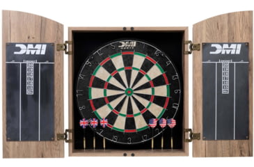 Image of DMI Dublin Bristle Dartboard Cabinet Set, Wood grain/Tan, D4600RTW