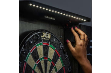 Image of DMI Paris Lighted Dartboard Cabinet Set, Rustic Grey, D4400W