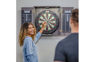 Image of DMI Paris Lighted Dartboard Cabinet Set, Rustic Grey, D4400W