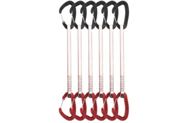 Image of DMM Alpha Wire Quickdraws, 6 Pack, Matt Grey/Red, 25 cm, A608-25RDP6