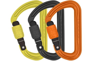 Image of DMM Shadow Screwgate Colour Locking Carabiners - 3 Pack, Lime/Grey/Orange, One Size, A302-P3A