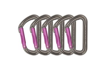 Image of DMM Shadow Straight 5 Pack Carabiners, Titanium/Purple, A301P-P5