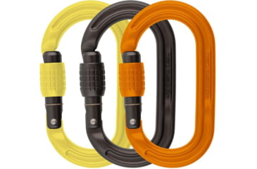 Image of DMM Ultra O Screwgate Colour Locking Carabiners - 3 Pack, Lime/Grey/Orange, One Size, A322-P3A