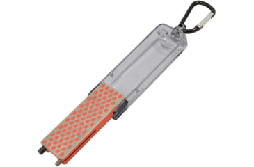 Image of DMT Survival-Sharp Diamond Sharp, Dimensions 4in X 1.13in X 0.5in, Grit Fine, Sharpening Surface Ideal For Serrated, Straight, Curved Edges, Features Fire Starter, Sliding Cover, Carabiner Clip, 20005