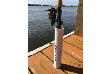 Image of DNZ Products Lock-N-Fish Mobile Rod Holder, White, MRH10