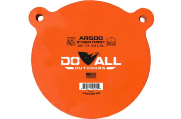 Image of Do All Outdoors 8in Round Gong, Orange, 9 mm to 30-06, RR8SG