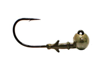 Image of Dobyns Football Head, 1/4oz, 4pk, Green Pumpkin, FB HEAD GRN PMPK 1/4 4PK