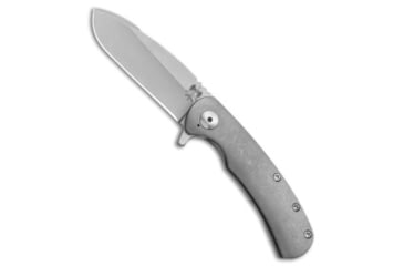 Image of Doc Shiffer Designated Marksman Folding Knife, 3.625in, Nitro V Steel, Drop Point Blade, Titanium, Gray Handle, Gray/Gray, 6.50 inch, BHQ-119829