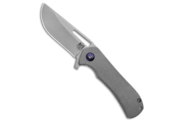 Image of Doc Shiffer Recon Lightweight Folding Knife, 2.75in, Nitro V Steel, Drop Point Blade, Titanium, Gray Handle, Gray/Gray, 6.375 inch, BHQ-174552