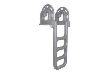 Image of Dock Edge Flip-Up Polyethylene Roto Molded 4-Step Dock Ladder - Grey 64103