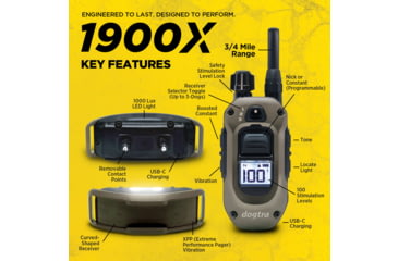Image of Dogtra 1900X Remote Collar 1-Dog Unit
