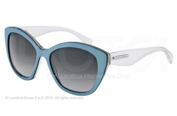Image of Dolce&amp;Gabbana 3 LAYERS DG4220 Sunglasses 27968G-55 - Azure/gold/cryst Frame, Grey Gradient Lenses