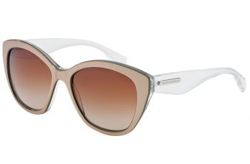 Image of Dolce&amp;Gabbana 3 LAYERS DG4220 Sunglasses 279713-55 - Sand/pearl Green/cryst Frame, Brown Gradient Lenses