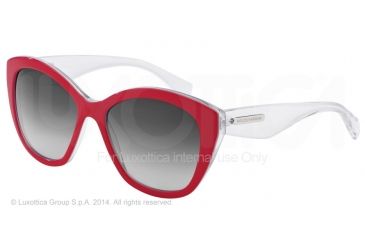 Image of Dolce&amp;Gabbana 3 LAYERS DG4220 Sunglasses 27988G-55 - Red/white Pearl/cryst Frame, Grey Gradient Lenses