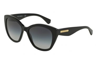 Image of Dolce&amp;Gabbana 3 LAYERS DG4220 Sunglasses 29368G-55 - Black/Matte Black Frame, Grey Gradient Lenses