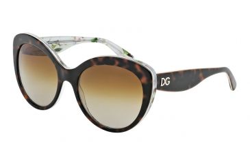 Image of Dolce&amp;Gabbana ALMOND FLOWERS DG4236 Bifocal Prescription Sunglasses DG4236-2841T5-56 - Lens Diameter 56 mm, Frame Color Havana/Aqua Peach Flowers