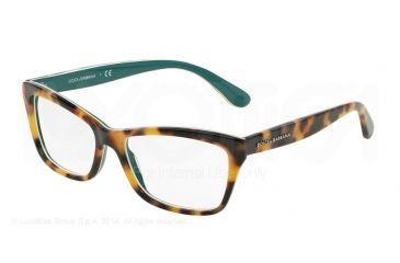 Image of Dolce&Gabbana CONTEMPORARY DG3215 Progressive Prescription Eyeglasses 2891-52 - Top Havana On Petroleum Frame