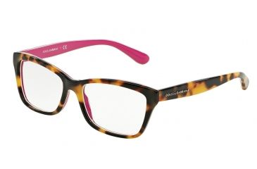Image of Dolce&Gabbana CONTEMPORARY DG3215 Progressive Prescription Eyeglasses 2892-52 - Top Havana On Cyclamen Frame