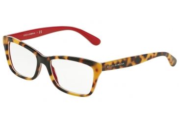 Image of Dolce&Gabbana CONTEMPORARY DG3215 Progressive Prescription Eyeglasses 2893-52 - Top Havana On Red Frame