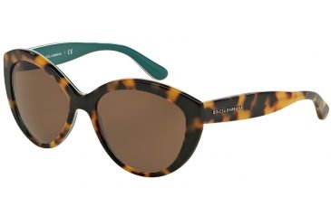 Image of Dolce&amp;Gabbana CONTEMPORARY DG4239 Single Vision Prescription Sunglasses DG4239-289173-56 - Lens Diameter 56 mm, Frame Color Top Havana On Petroleum