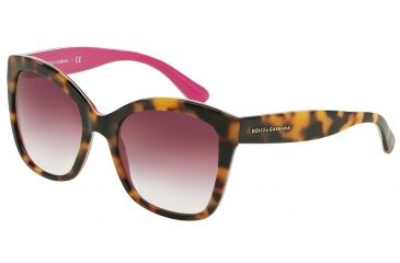 Image of Dolce&amp;Gabbana CONTEMPORARY DG4240 Sunglasses 28928H-54 - Top Havana On Cyclamen Frame, Violet Gradient Lenses