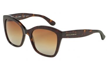 Image of Dolce&amp;Gabbana CONTEMPORARY DG4240 Sunglasses 502/T5-54 - Havana Frame, Polar Brown Gradient Lenses