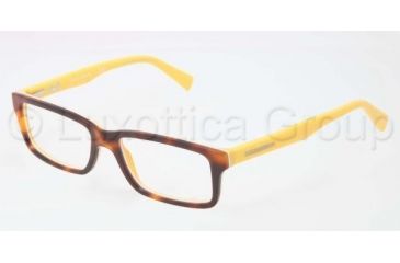 Image of Dolce&amp;Gabbana CONTRAST DG3148P Progressive Prescription Eyeglasses 2606-5516 - Havana On Yellow Frame, Clear Lens Lenses