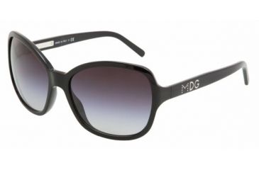 Image of Dolce&amp;Gabbana DG 4107 Sunglasses Styles - Shiny Black Gray Gradient Frame, 501-8G-6117