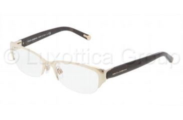 Image of Dolce&amp;Gabbana DG1220 Single Vision Prescription Eyeglasses 488-5217 - Pale Gold Frame