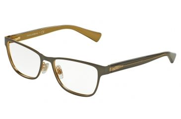 Image of Dolce&amp;Gabbana DG1273 Single Vision Prescription Eyeglasses 1272-53 - Top Grey On Gold Frame