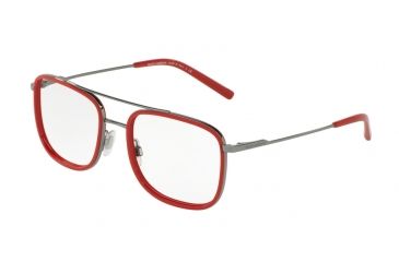 Image of Dolce&amp;Gabbana DG1288 Eyeglass Frames 04-53 - Gunmetal / Red Frame