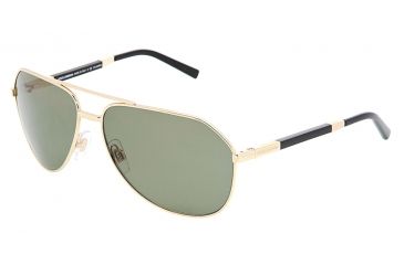 Image of Dolce&amp;Gabbana DG2073K Sunglasses 102758-6114 - Gold Crystal Green Polarized