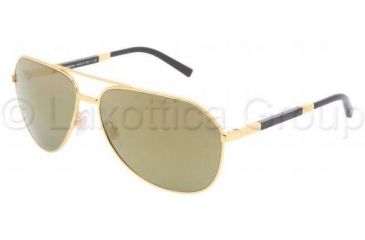 Image of Dolce&amp;Gabbana DG2073K Sunglasses 440/39-6114 - Yellow Gold Crystal Gold Mirror