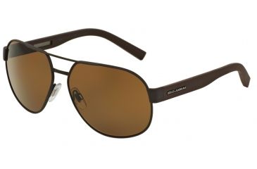 Image of Dolce&amp;Gabbana DG2147 Progressive Prescription Sunglasses DG2147-127483-61 - Lens Diameter 61 mm, Frame Color Brown Rubber