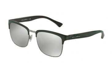 Image of Dolce&amp;Gabbana DG2148 Single Vision Prescription Sunglasses DG2148-12796G-54 - Lens Diameter 54 mm, Frame Color Matte Green/gunmetal