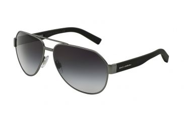 Image of Dolce&amp;Gabbana DG2149 Single Vision Prescription Sunglasses DG2149-12628G-61 - Lens Diameter 61 mm, Frame Color Gunmetal Rubber