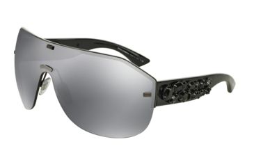 Image of Dolce&amp;Gabbana DG2150B Sunglasses 12866G-37 - Black Gunmeal Frame, Grey Mirror Black Lenses