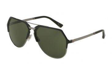 Image of Dolce&amp;Gabbana DG2151 Sunglasses 01/71-59 - Black Gunmetal Frame, Dark Green Lenses