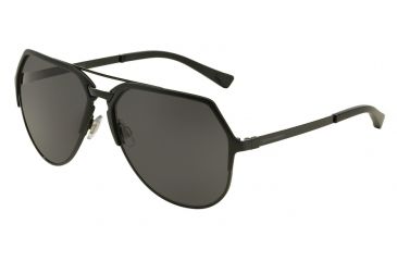 Image of Dolce&amp;Gabbana DG2151 Sunglasses 110687-59 - Matte Black / Black Frame, Dark Grey Lenses